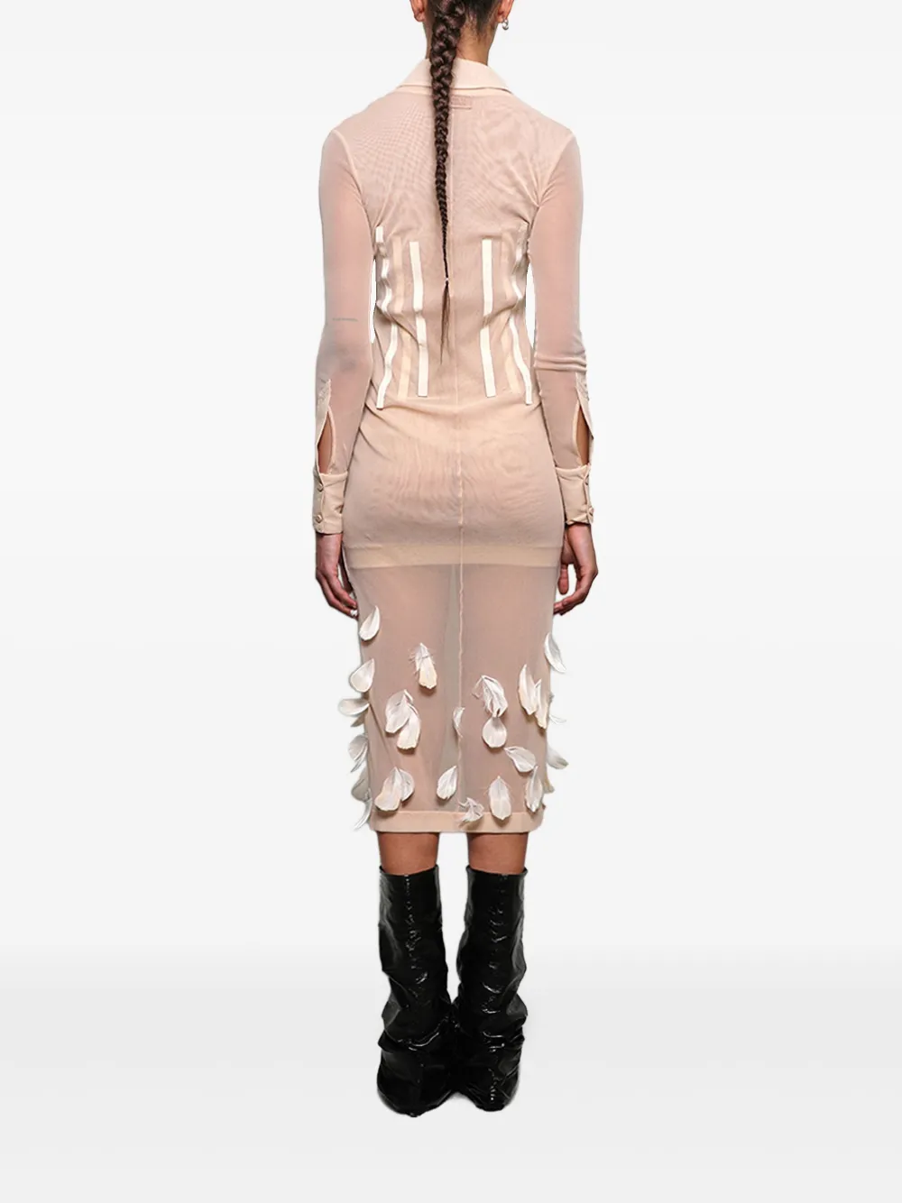 The Attico Jurk met lange mouwen Beige