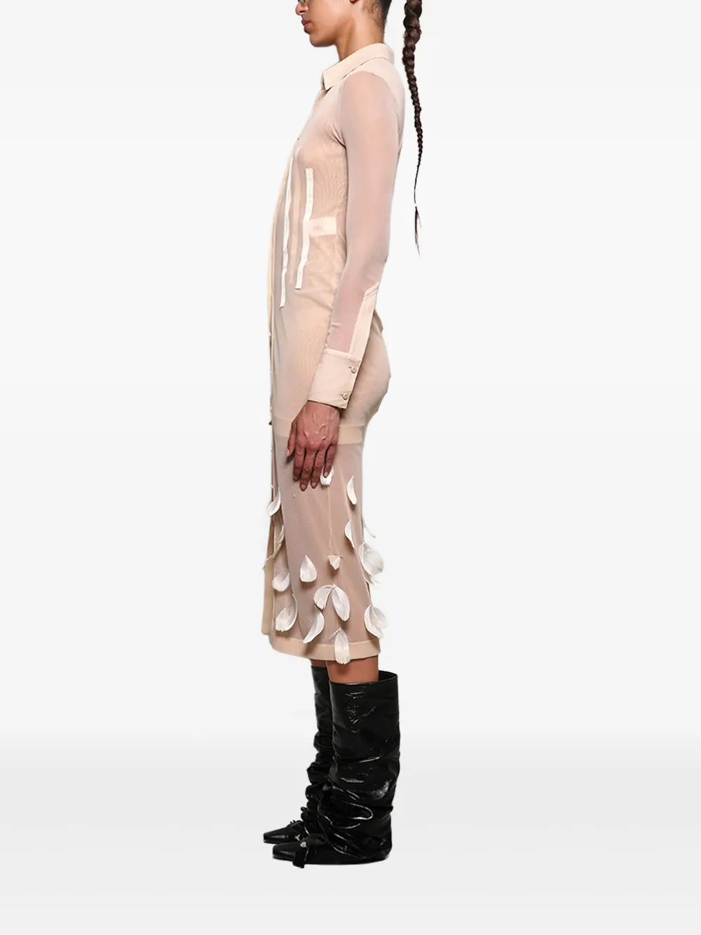 The Attico Jurk met lange mouwen Beige