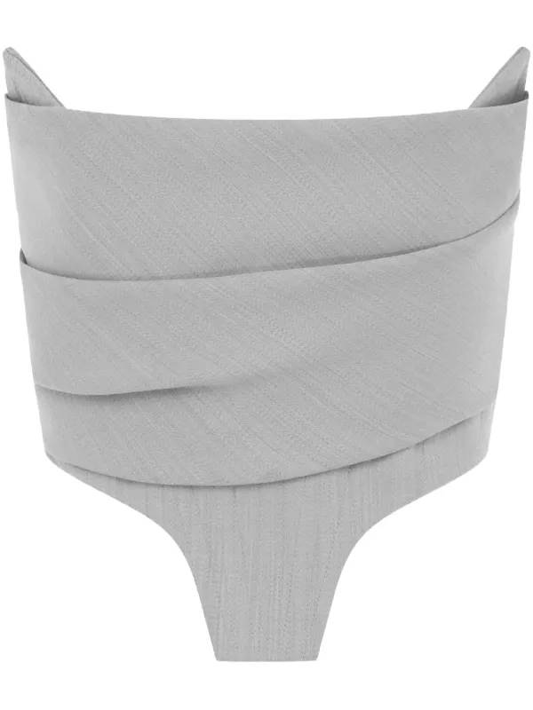 Alex Perry Strapless Corset Top in Grey