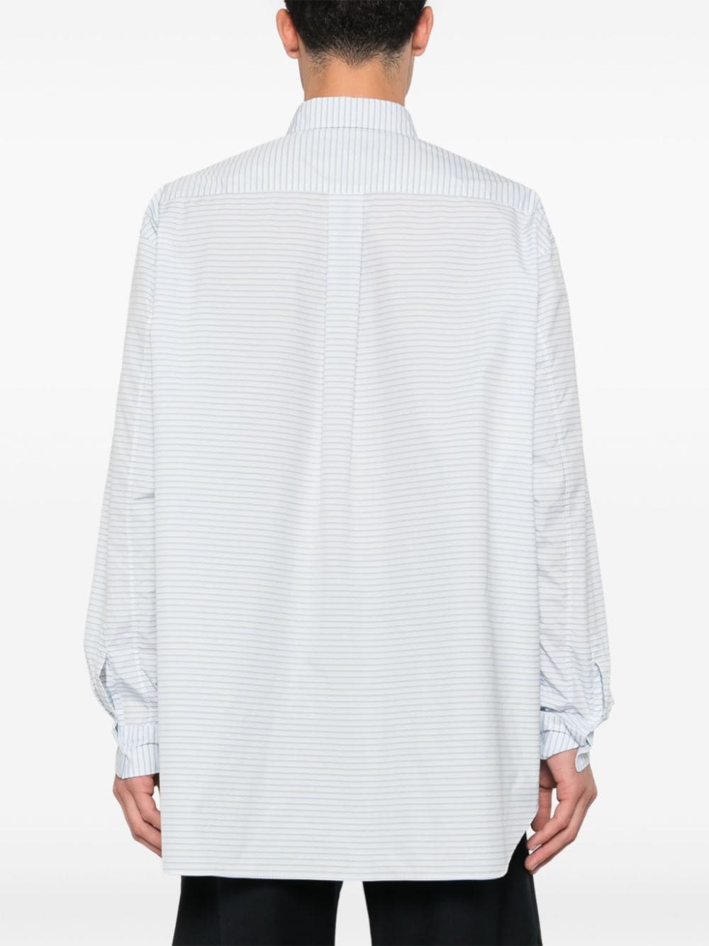 Shop Comme Des Garçons Homme Deux Striped Shirt In Weiss