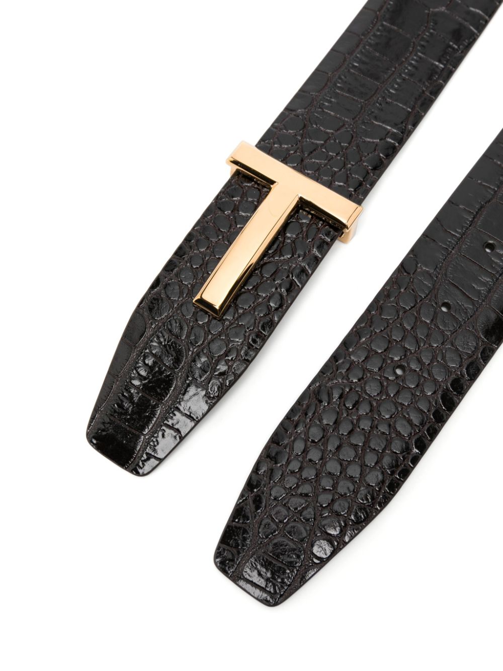 TOM FORD crocodile-embossed belt - Bruin