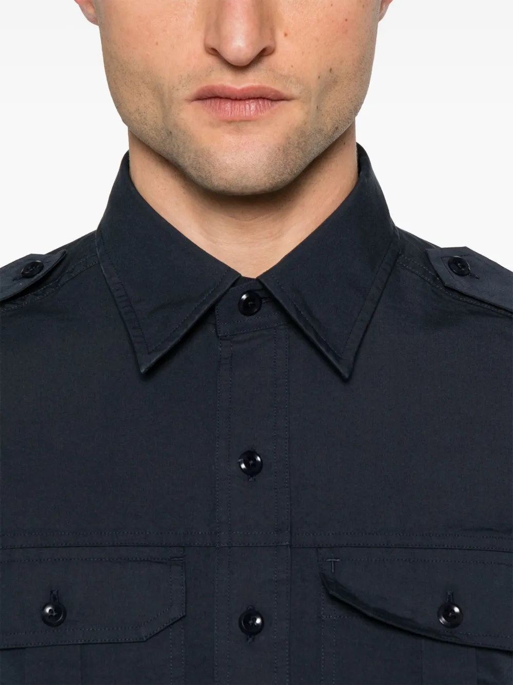 TOM FORD Popeline overhemd Blauw