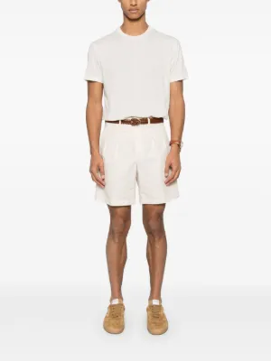 【TOM FORD】ロゴパッチ ショートパンツ ホワイト 25SS Tom Ford(トム・フォード)メンズ ショートパンツ ハーフパンツ