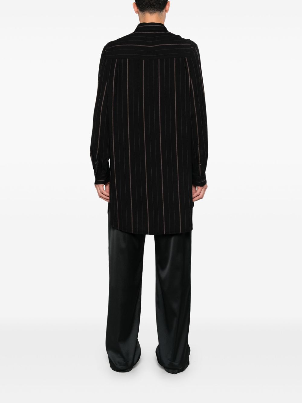 Shop Yohji Yamamoto Striped Shirt In Schwarz