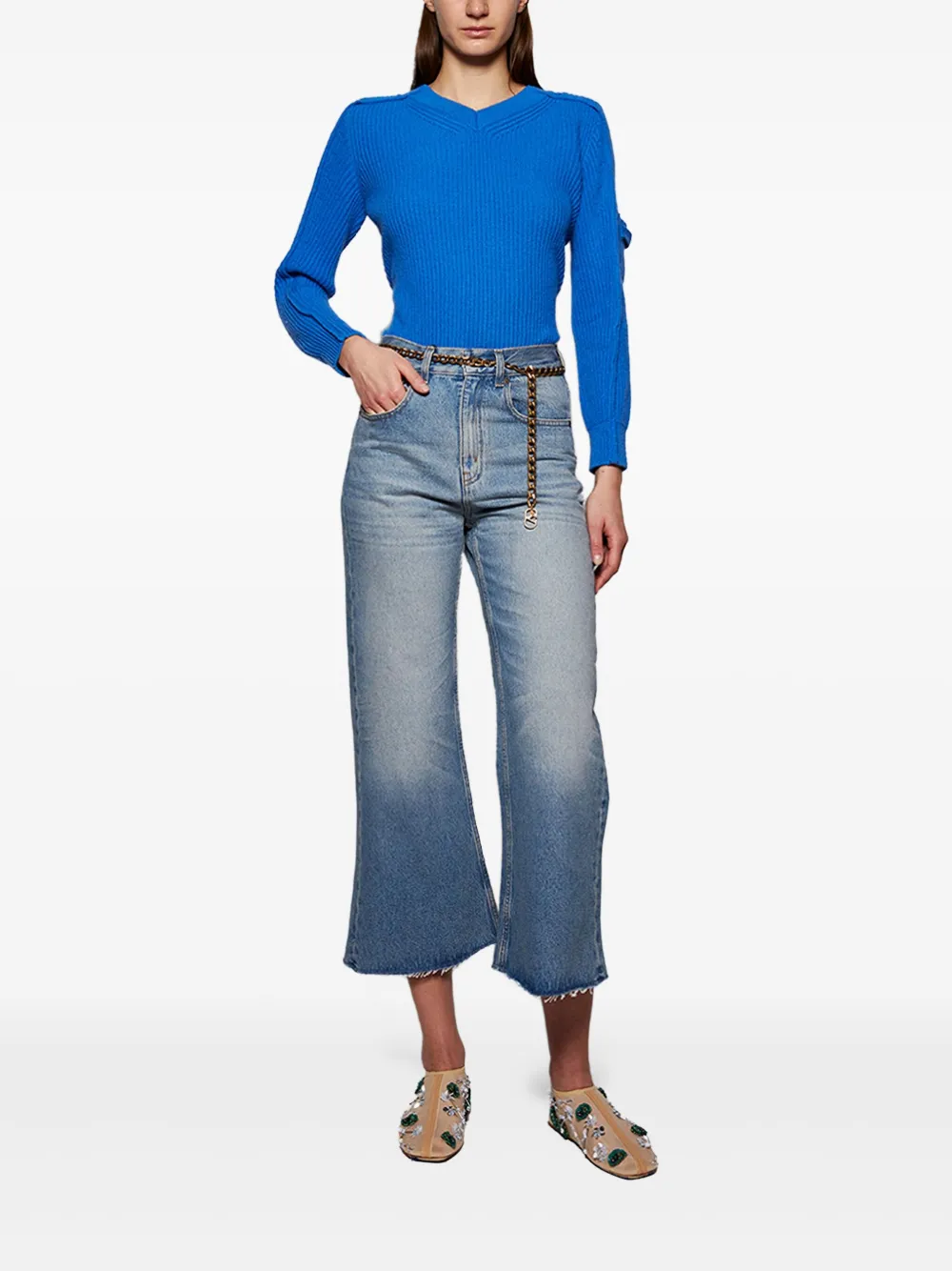 Victoria Beckham Trui met V-hals Blauw