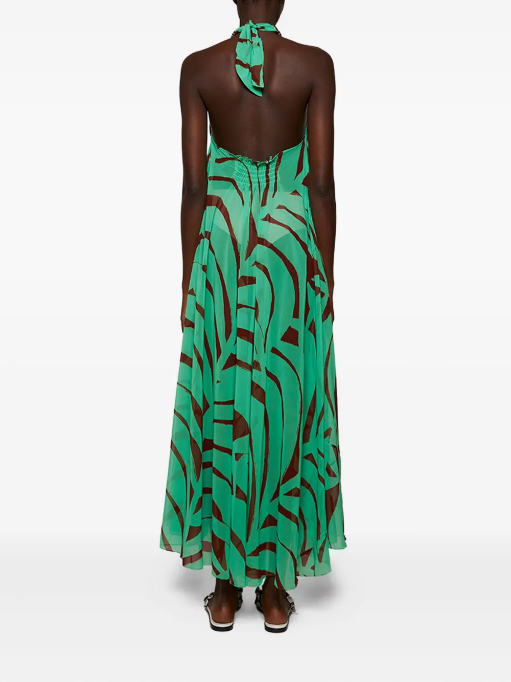 Shop Johanna Ortiz Abstract-print Midi Dress