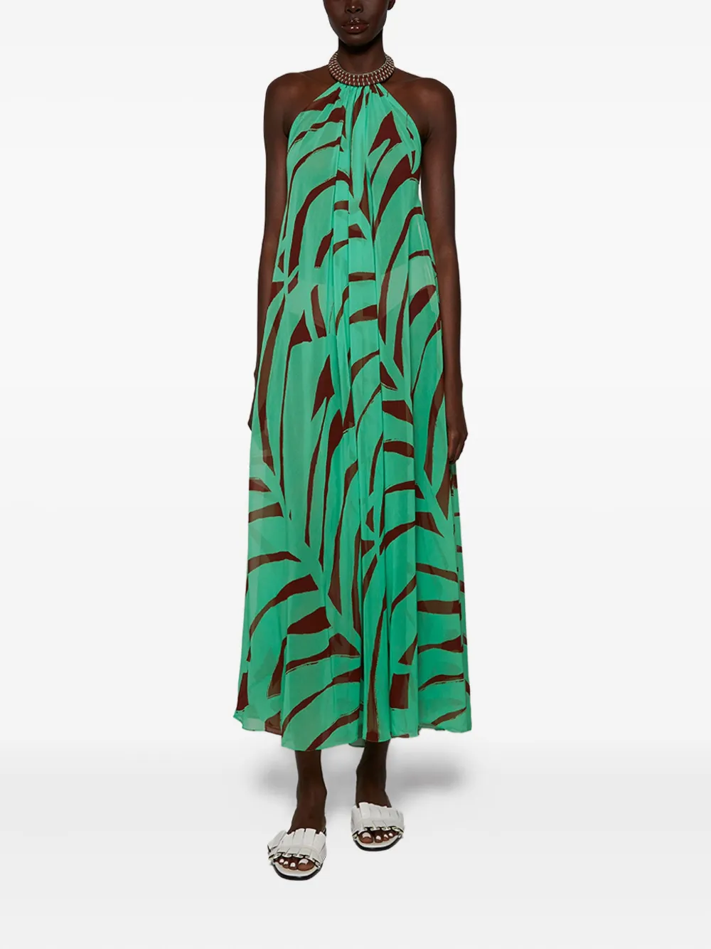 Johanna Ortiz Midi-jurk met abstracte print - Groen