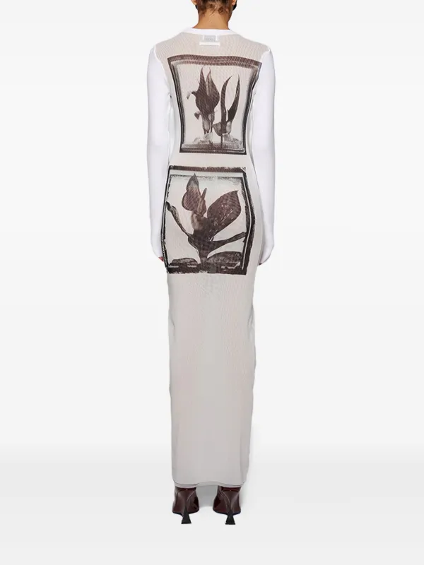 Jean Paul Gaultier Flowers Cadres Maxi Dress | White | FARFETCH