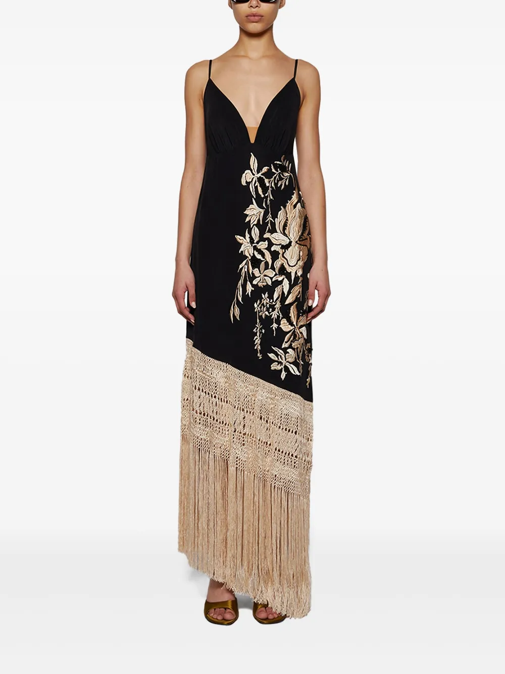 Johanna Ortiz Floral Elements maxi-jurk Zwart