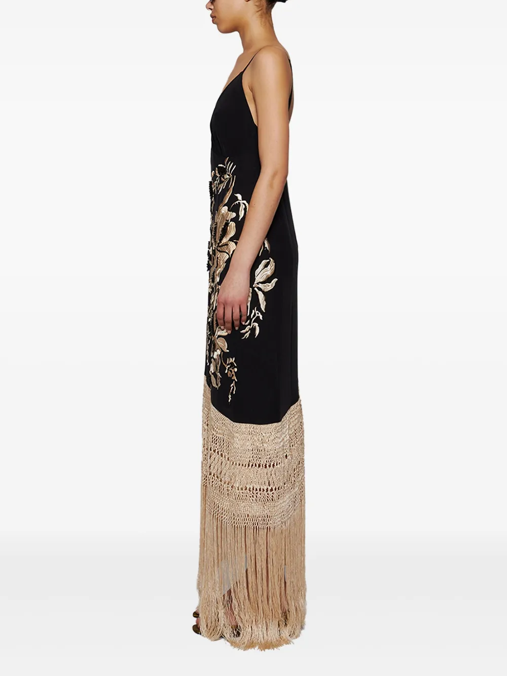 Johanna Ortiz Floral Elements maxi-jurk Zwart