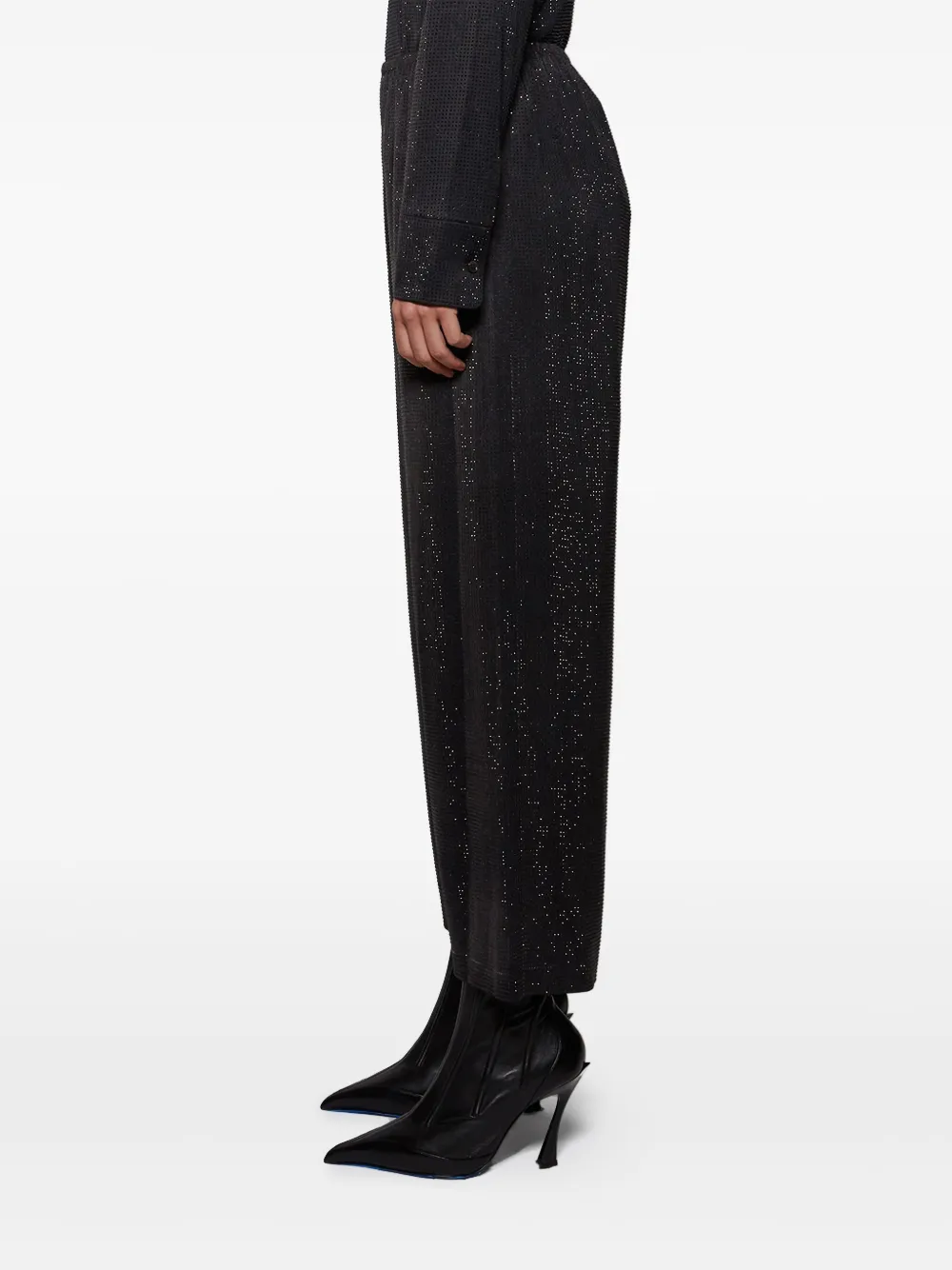 Alexander Wang Broek met glitter detail en wijde pijpen Zwart