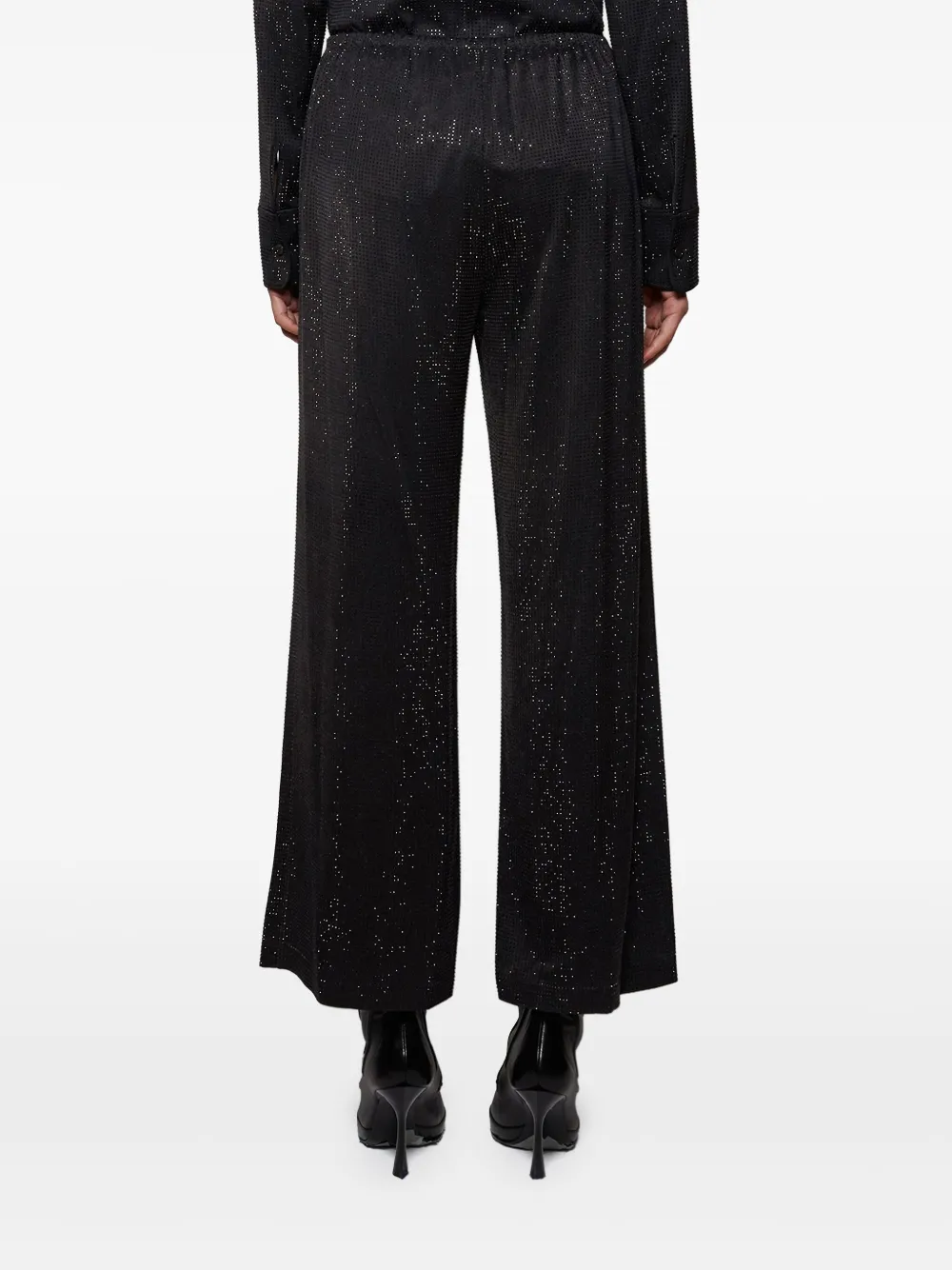 Alexander Wang Broek met glitter detail en wijde pijpen Zwart