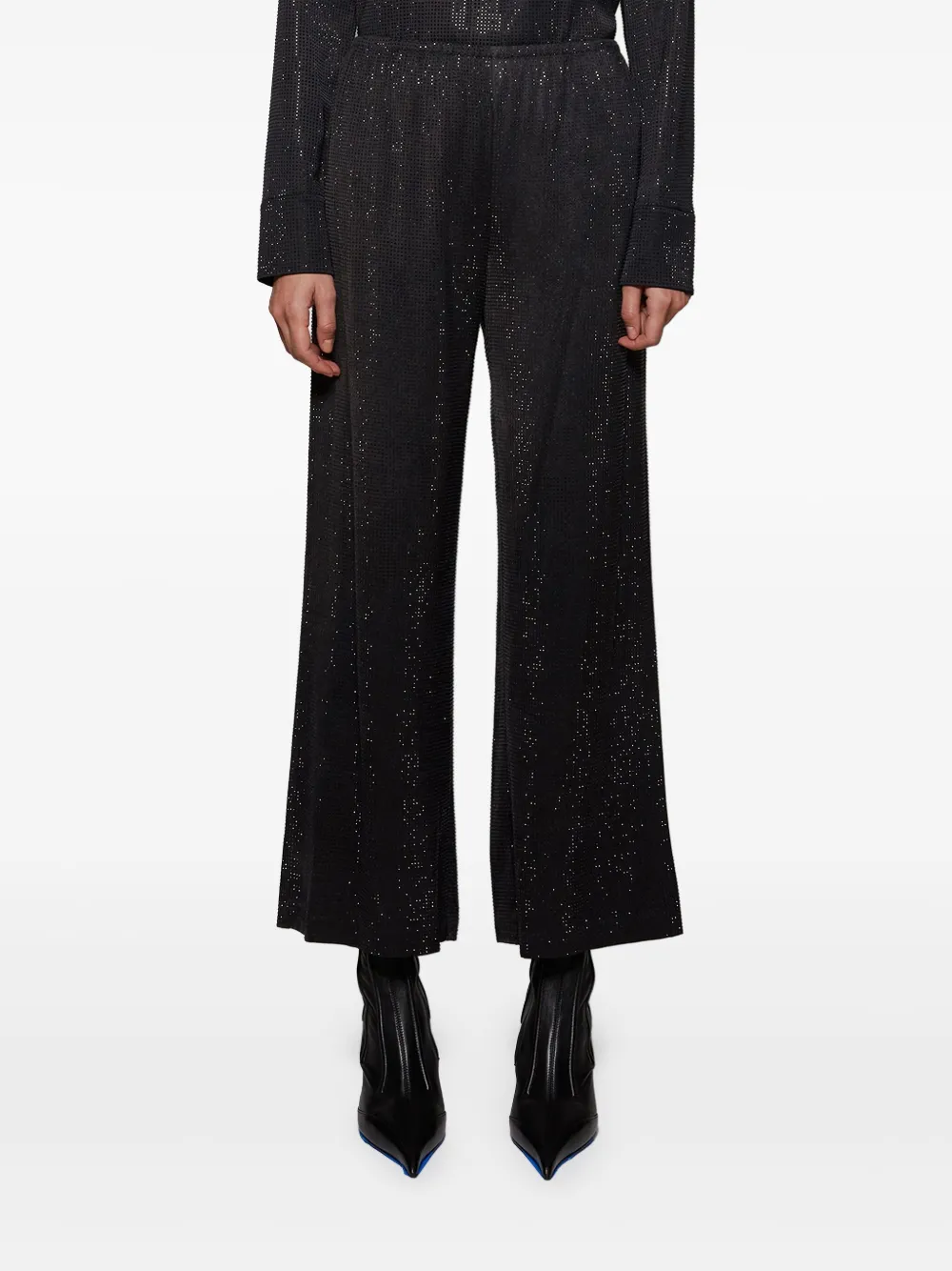 Alexander Wang Broek met glitter detail en wijde pijpen Zwart