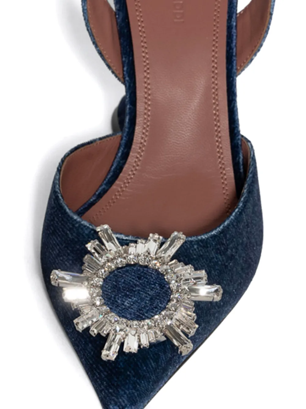 Amina Muaddi 95 mm Begum Sling Velvet pumps - Blauw