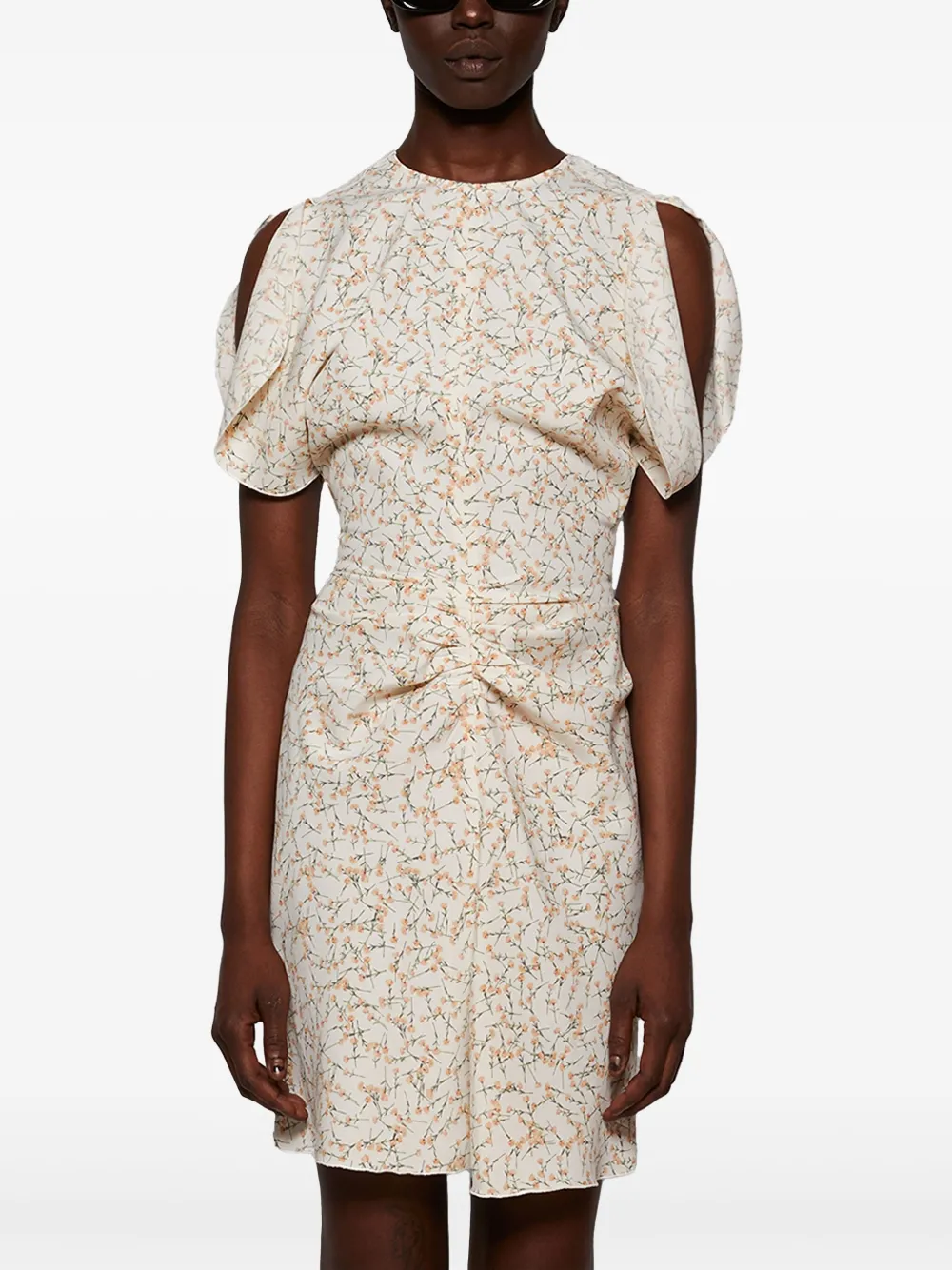VICTORIA BECKHAM GATHERED-WAIST MINI DRESS