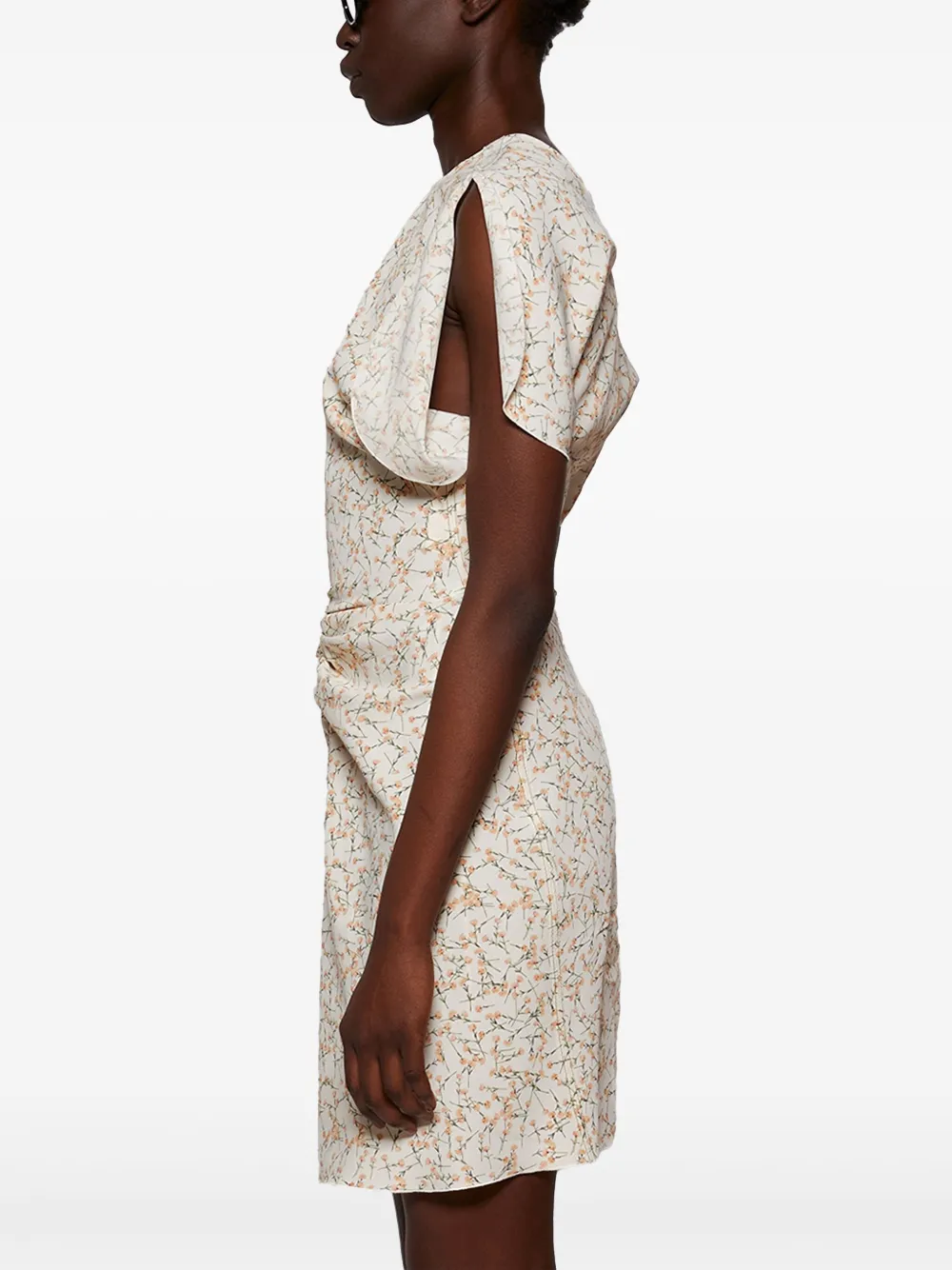 VICTORIA BECKHAM GATHERED-WAIST MINI DRESS