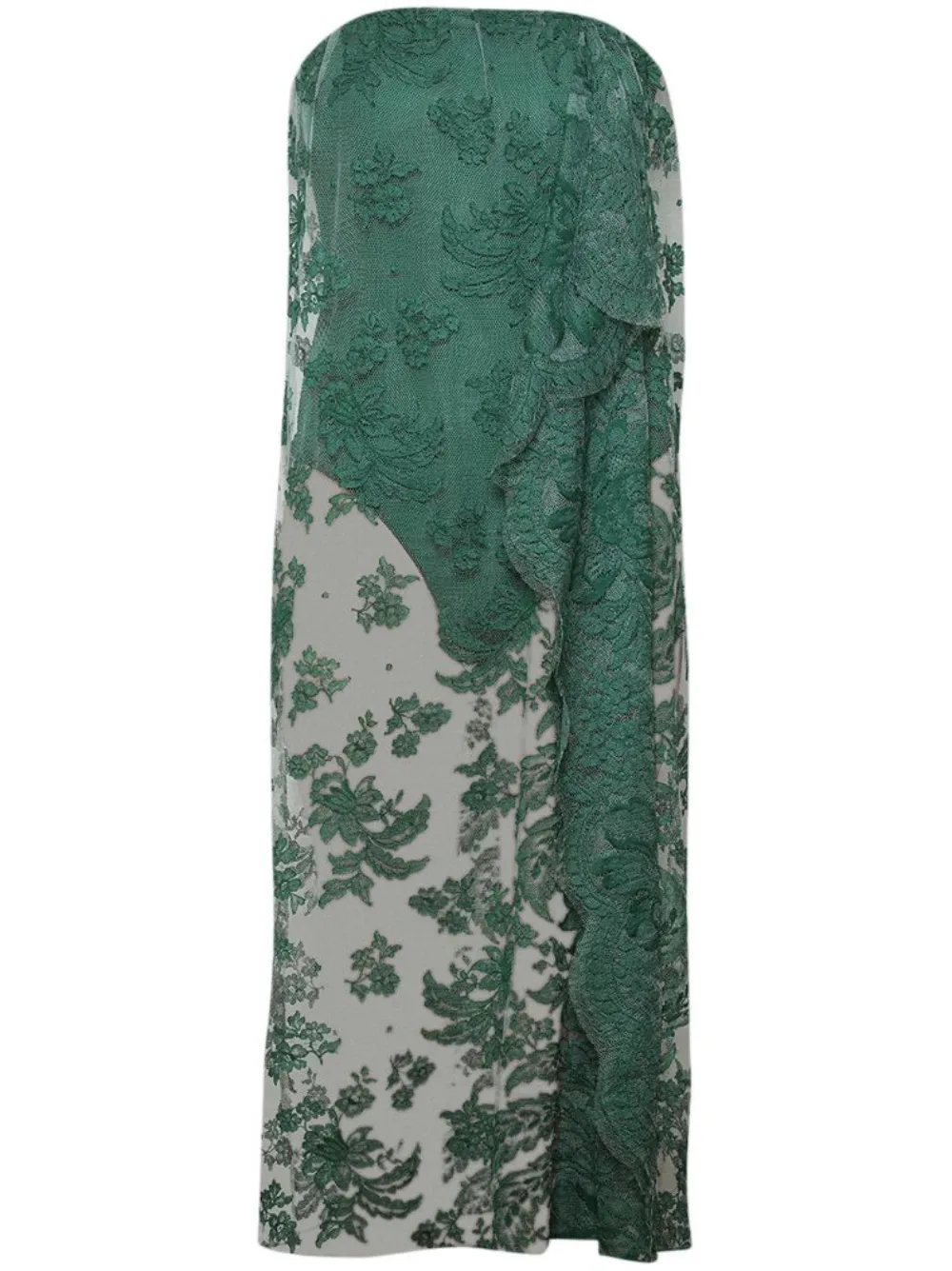 Christopher Esber Jurk met kant Groen