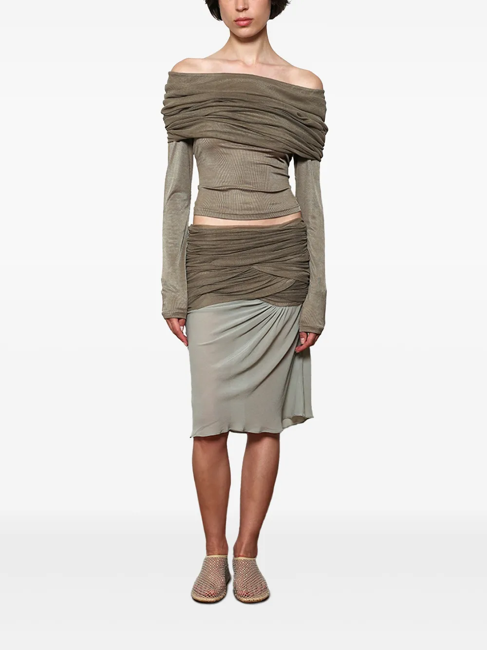 Christopher Esber Sonora Veiled top - Beige