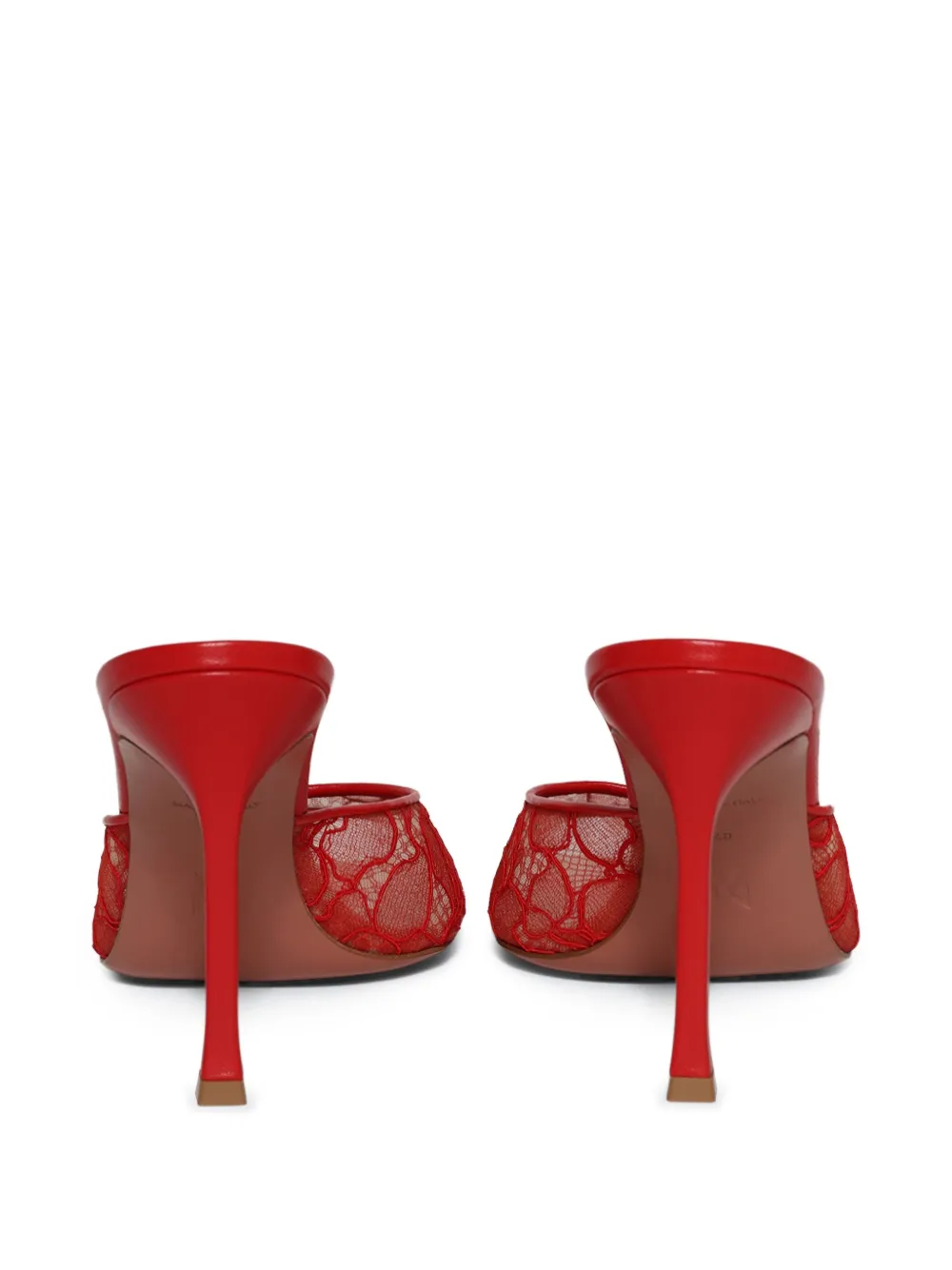 Amina Muaddi 95mm Alexa Lace Slipper sandals Red