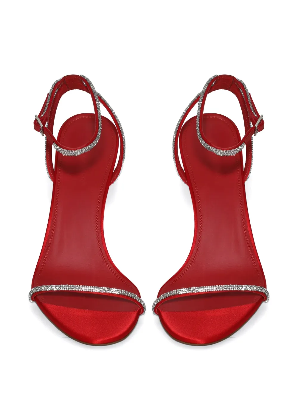 Amina Muaddi 105 mm Diamante sandalen Rood