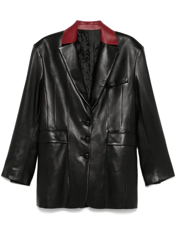 Leather Blazer in Black