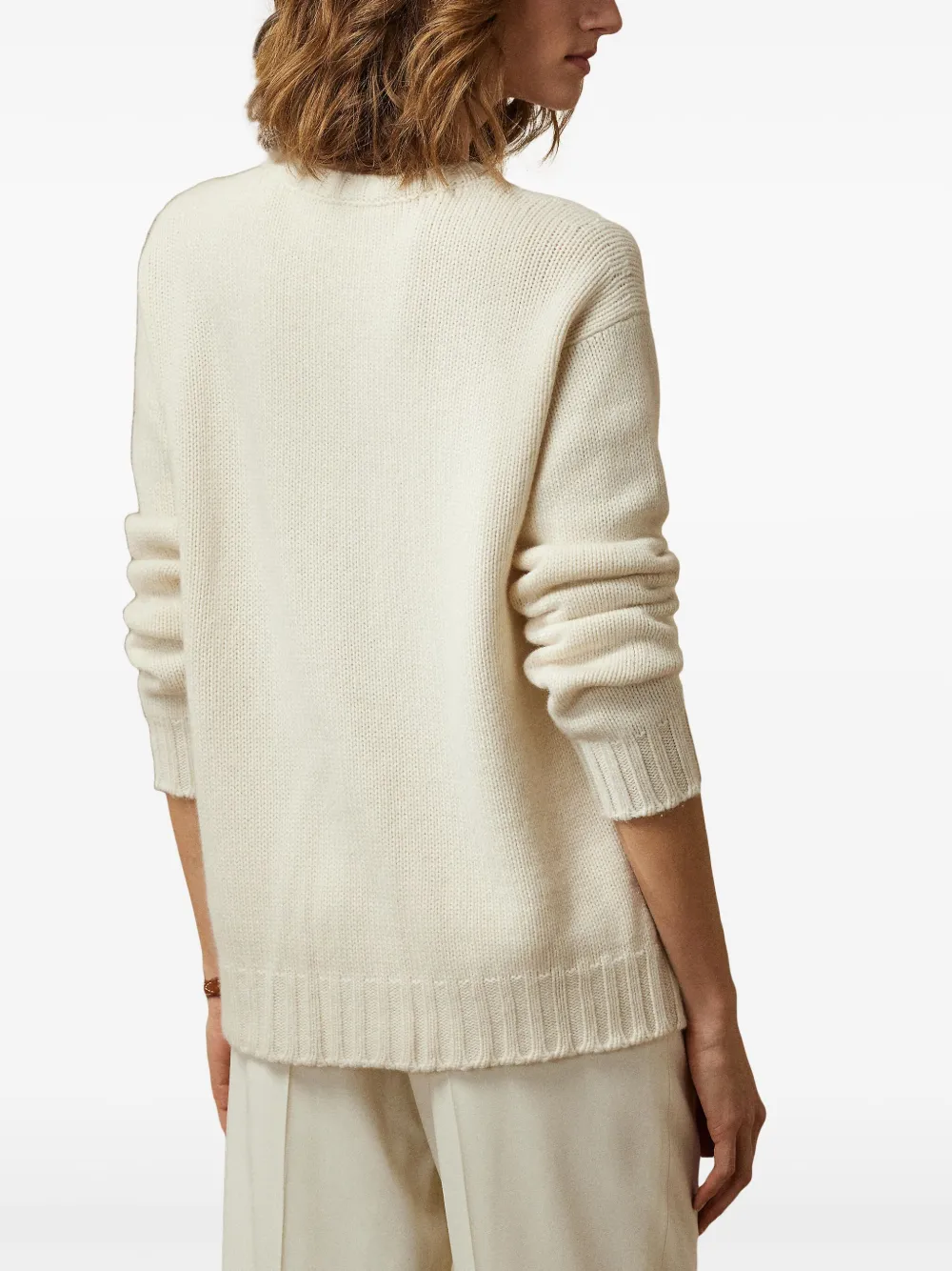Ralph Lauren Collection Flag kasjmier trui Wit