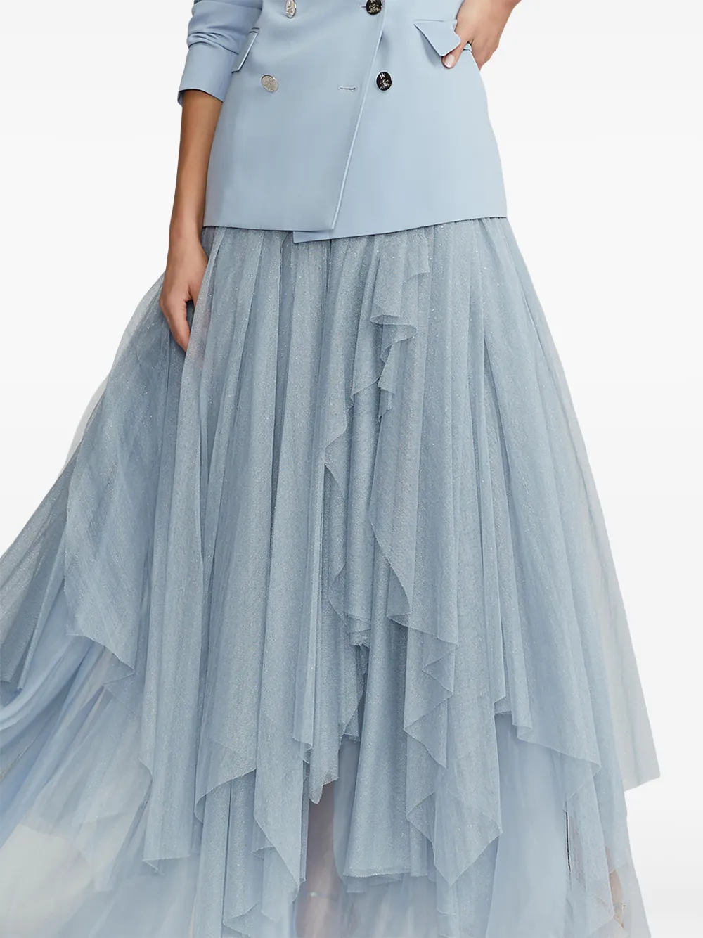 Ralph Lauren Collection Alvey tulen maxi-rok - Blauw