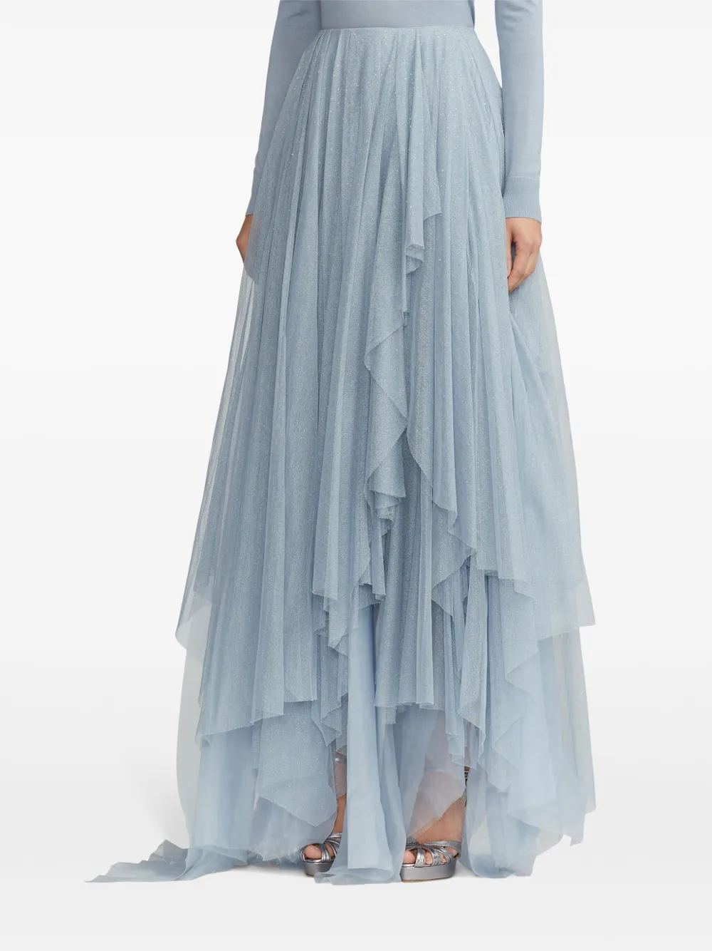 Ralph Lauren Alvey Tulle Maxi Skirt In Blue