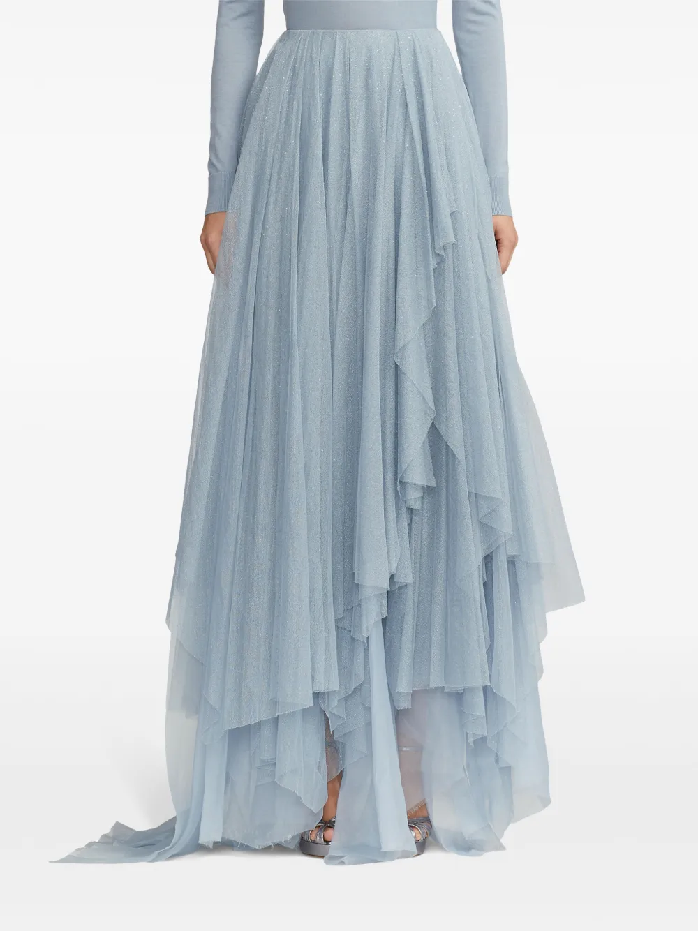 Ralph Lauren Alvey Tulle Maxi Skirt In Blue