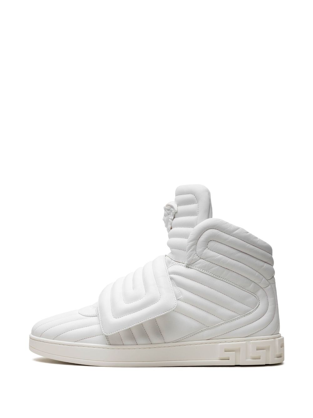 Shop Versace Quilted High-top "white" Sneakers