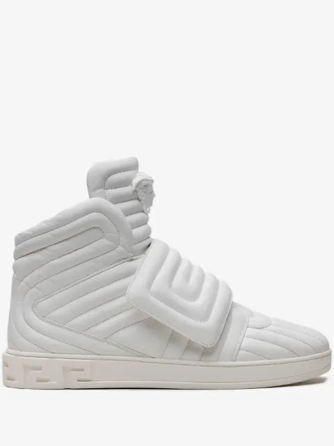 Versace Gesteppte "White" High-Top-Sneakers