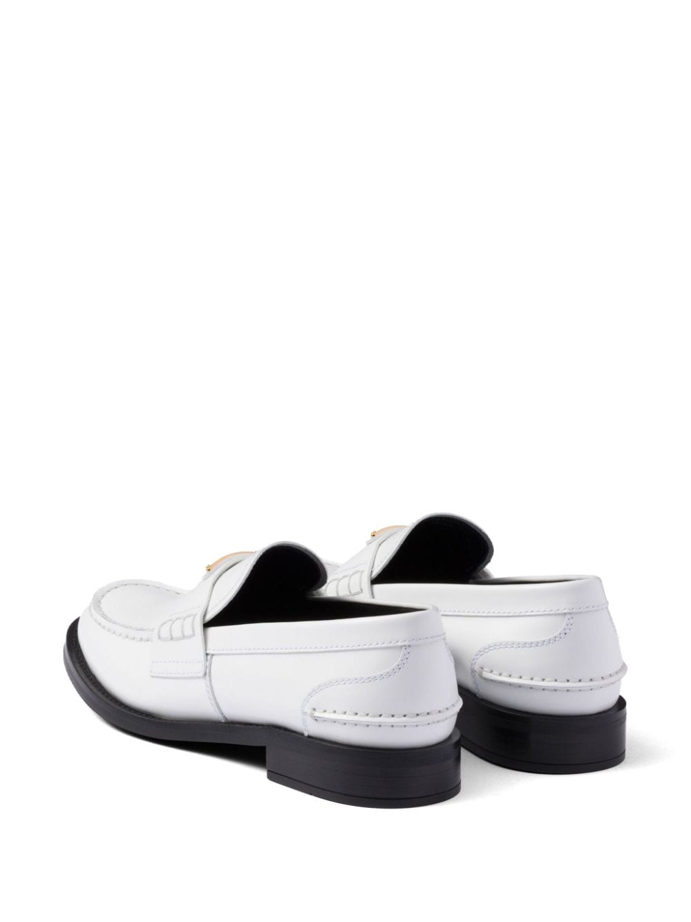 Prada brushed leather loafers White