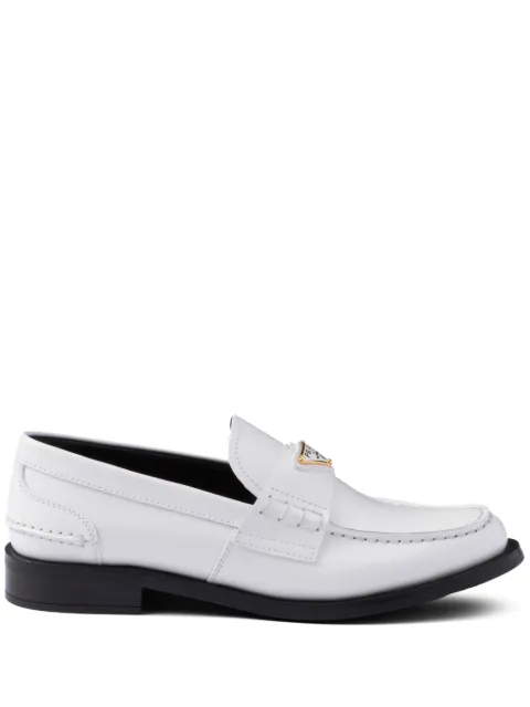Prada mocasines con efecto cepillado y tacón de 50mm
