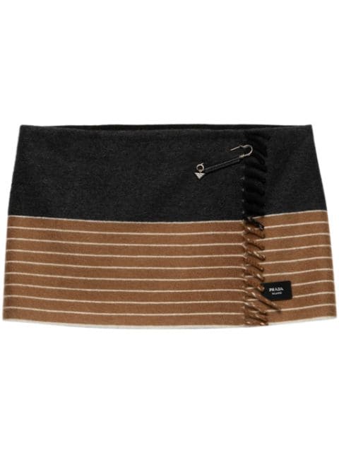 Prada two-tone cashmere miniskirt