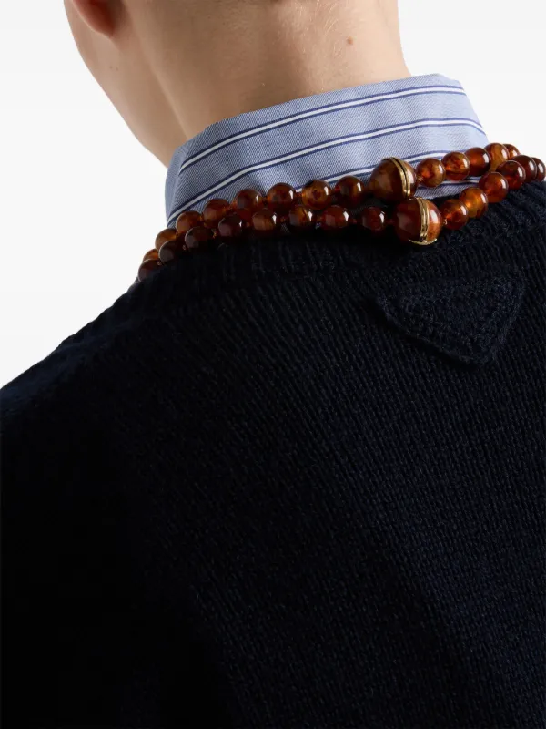 【送料&関税込】Prada Dark Blue Cashmere Cardigan Prada Cashmere Cardigan | Blue | FARFETCH
