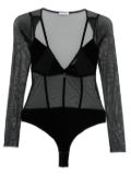 Patrizia Pepe mesh bodysuit - Black