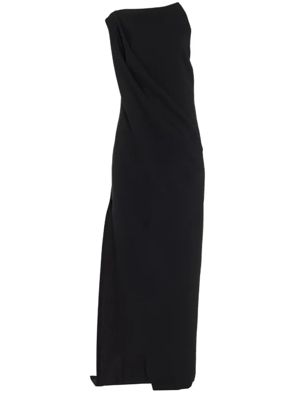 brandon maxwell off the shoulder dress Brandon Maxwell Off the Shoulder Rib Knit Gown in Camel
