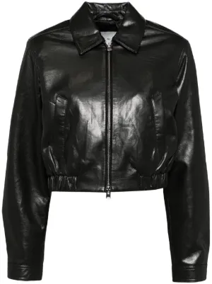 Sportmax ジップアップ レザージャケット | ブラック | FARFETCH JP