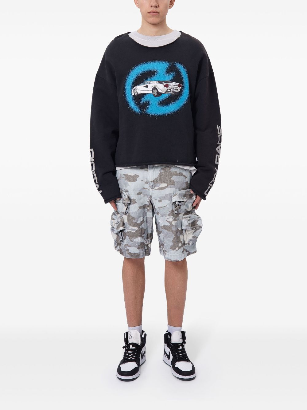 CEEC graphic-print sweatshirt - Zwart