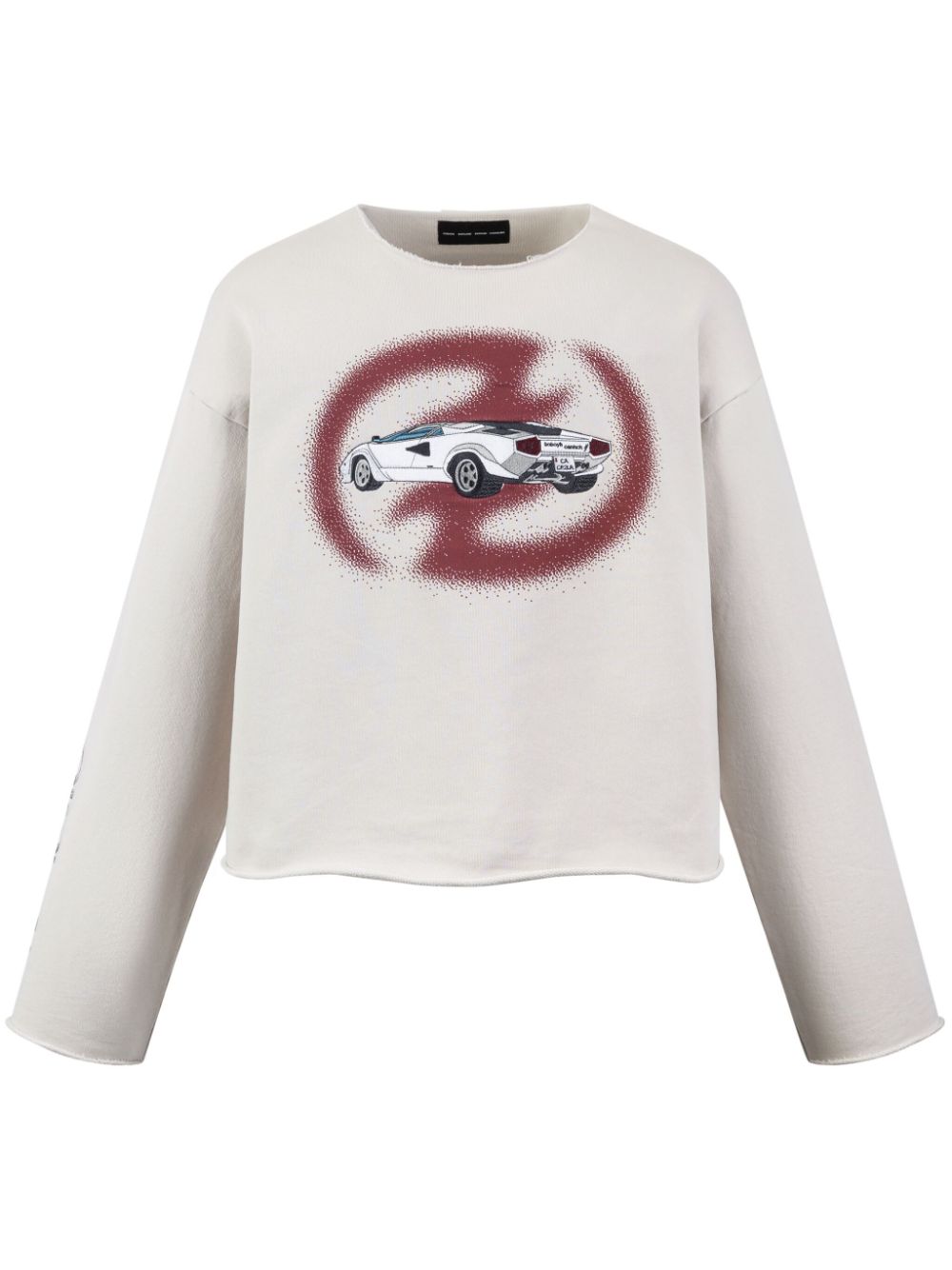 racing car-print sweatshirt