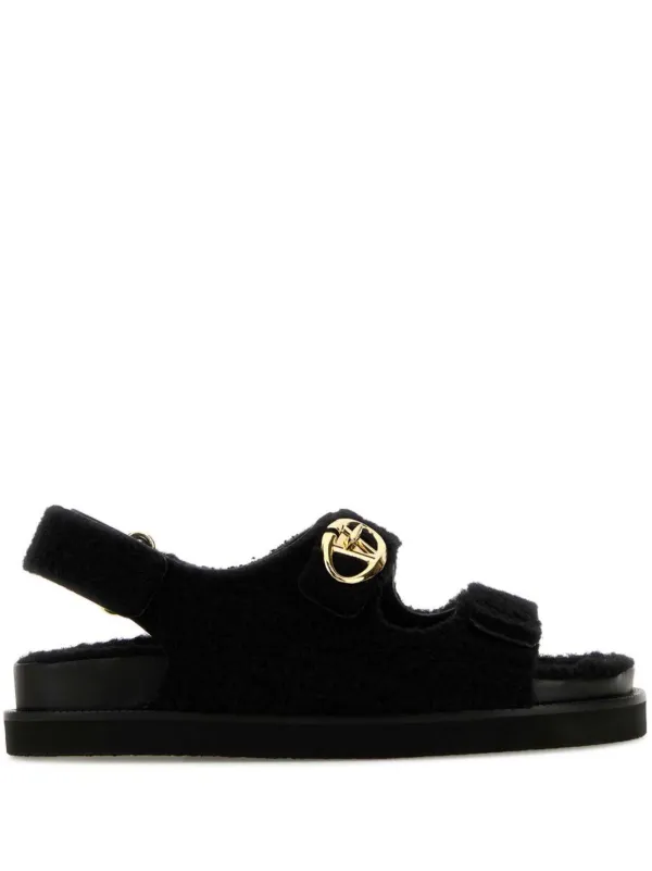 Valentino Garavani faux fur Sandals Black FARFETCH TH