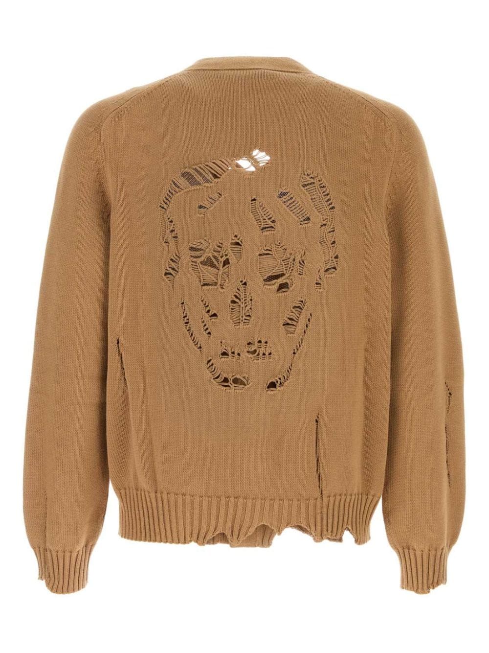 Alexander McQueen Distressed Skull cardigan - Beige