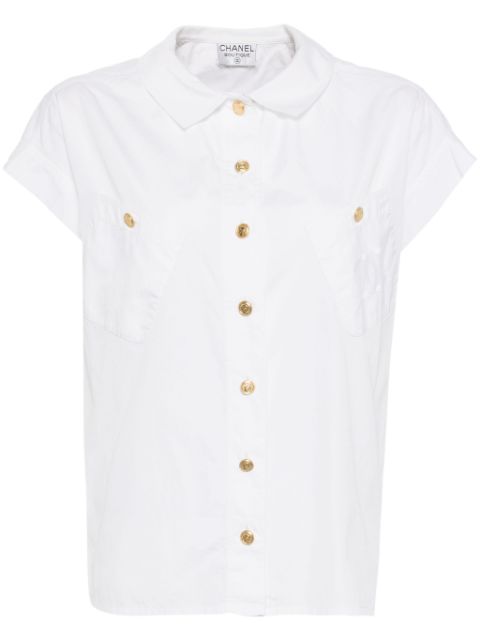 CHANEL 1990-2000 logo-embroidered shirt Women