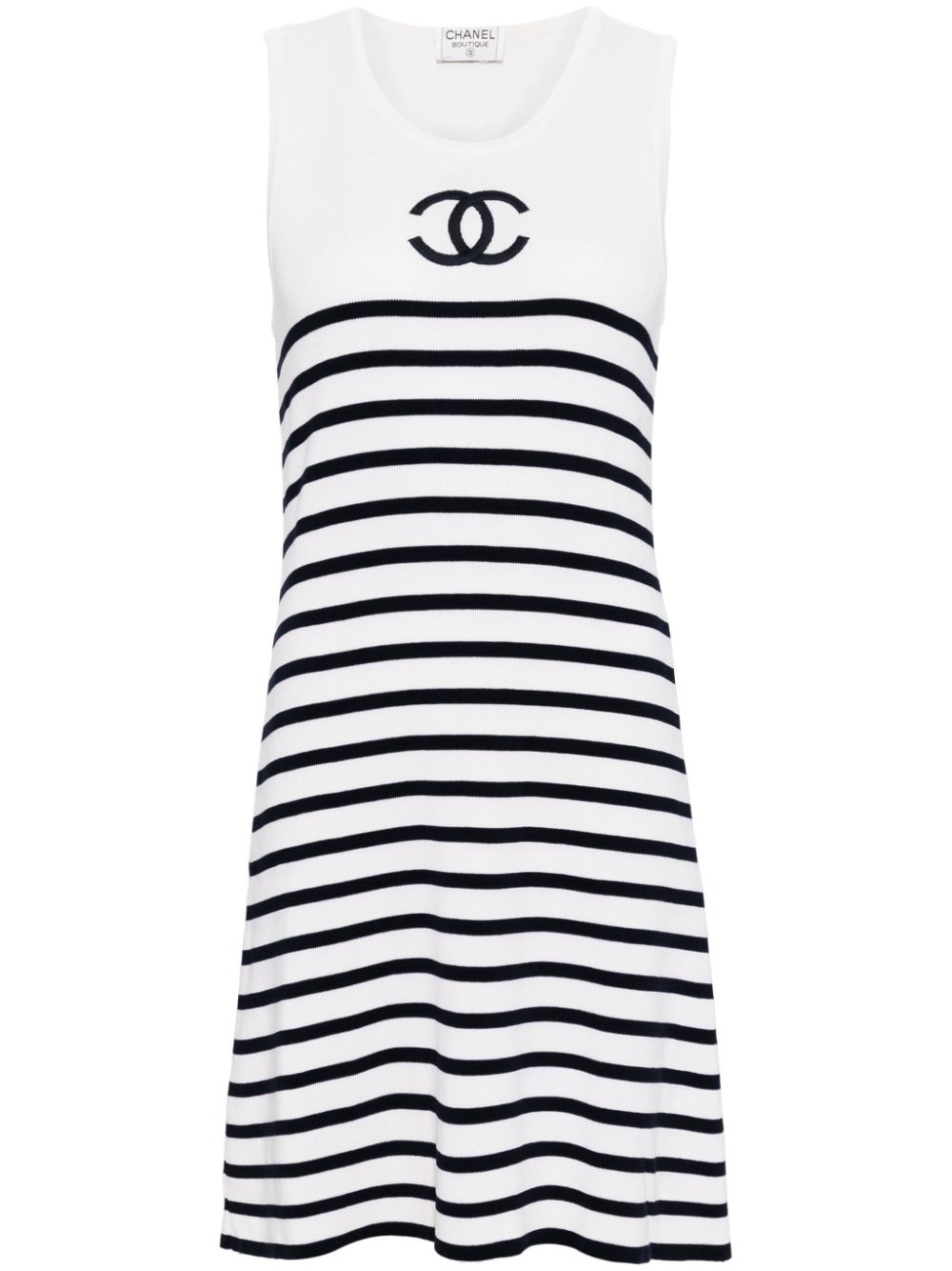 CHANEL Pre-Owned 1990-2000 striped dress - White