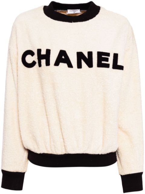 CHANEL 1990-2000 logo-patch sweatshirt Women