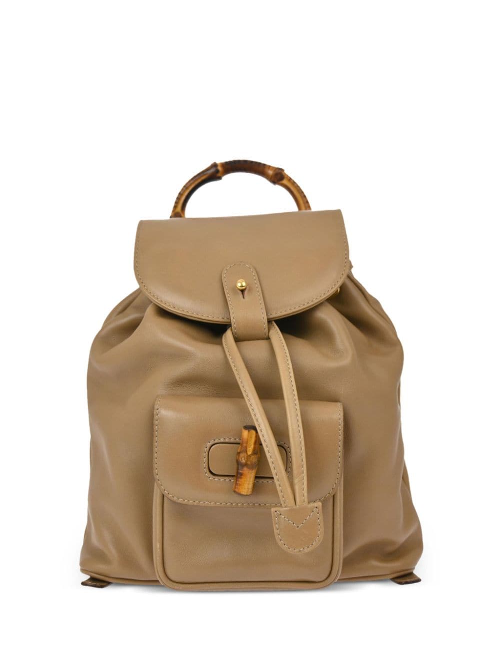 Pre-owned Gucci 1990-2000s Bamboo Backpack In Brown