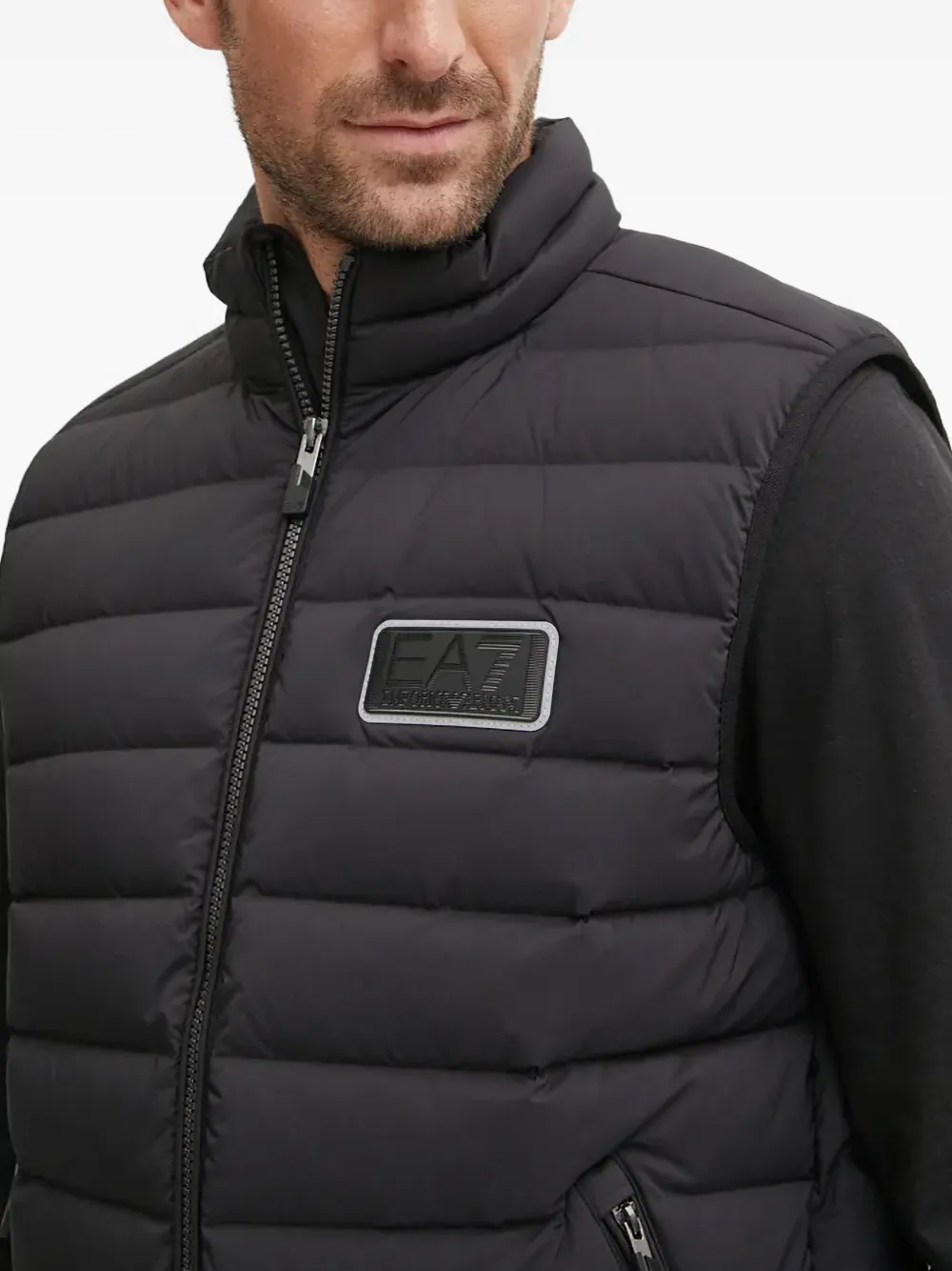 Ea7 Emporio Armani Jack met rits en logo Zwart