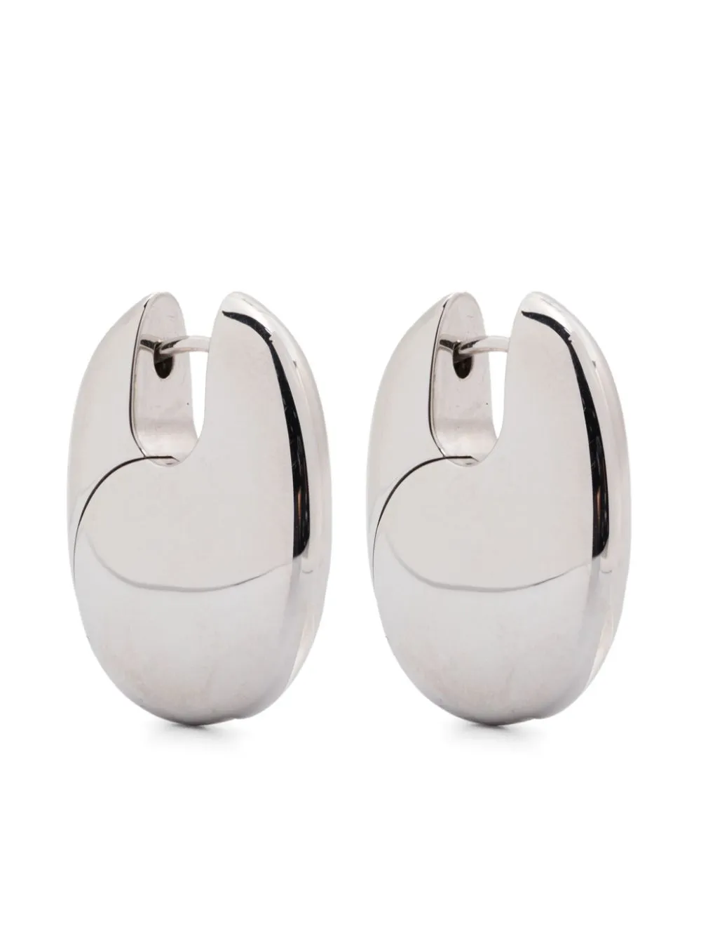 Tom Wood Large Pebble Earrings In Silver