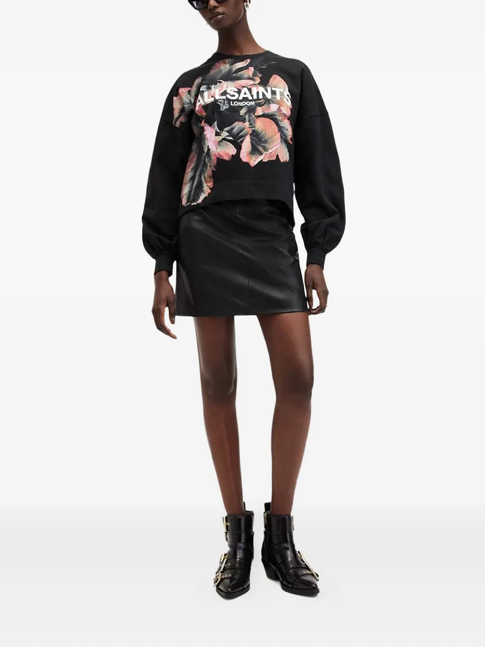 AllSaints Fleurir Lila floral-print sweatshirt | Sweaters | Image 2