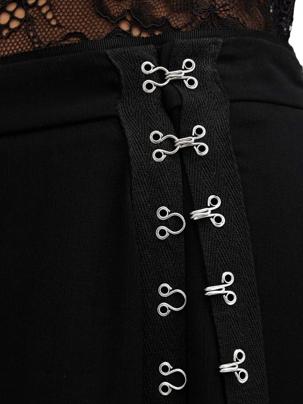 Allsaints Luna Asymmetrical Lace-up Skirt In Black